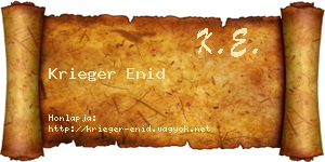 Krieger Enid névjegykártya